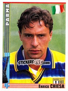 Figurina Enrico Chiesa - Euro Football 1998-1999 - Panini
