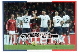 Sticker Danemark-France - Team France 2016. Fiers D'Être Bleus - Panini