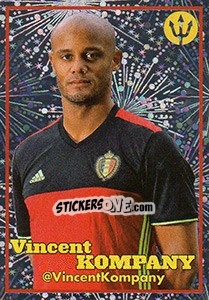 Sticker Vincent Kompany 1 - Belgian Red Devils 2016 #Tousenfrance n. 92 - Panini