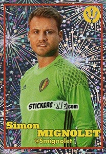 Sticker Simon Mignolet 1 - Belgian Red Devils 2016 #Tousenfrance n. 104 - Panini