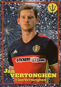 Sticker Jan Vertonghen 1 - Belgian Red Devils 2016 #Tousenfrance n. 128 - Panini