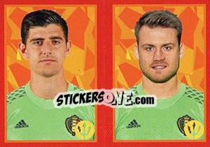 Sticker Courtois / Mignolet - Belgian Red Devils 2016 #Tousenfrance n. 291 - Panini