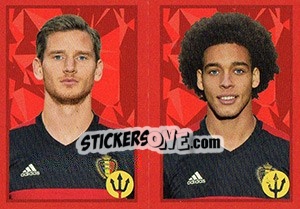 Sticker Vertonghen / Witsel - Belgian Red Devils 2016 #Tousenfrance n. 295 - Panini