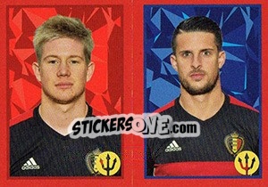 Sticker De Bruyne / Mirallas - Belgian Red Devils 2016 #Tousenfrance n. 299 - Panini