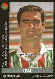 Figurina Josè Martins Leal - Futebol 2000-2001 n. 129 - Panini