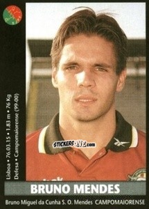 Figurina Bruno Mendes - Futebol 2000-2001 n. 222 - Panini