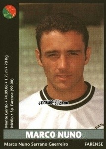 Sticker Marco Nuno - Futebol 2000-2001 n. 251 - Panini
