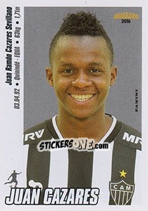 Sticker Juan Cazares - Campeonato Brasileiro 2016 n. 24 - Panini