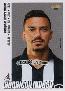 Cromo Rodrigo Lindoso - Campeonato Brasileiro 2016 n. 61 - Panini