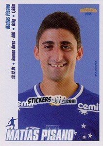 Sticker Matías Pisano - Campeonato Brasileiro 2016 n. 126 - Panini