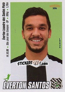 Sticker Éverton Santos - Campeonato Brasileiro 2016 n. 142 - Panini