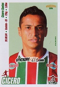 Sticker Cícero - Campeonato Brasileiro 2016 - Panini