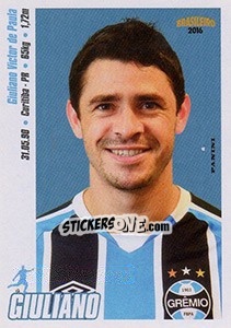 Sticker Giuliano - Campeonato Brasileiro 2016 n. 186 - Panini
