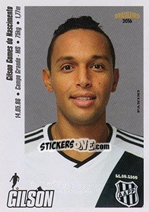 Cromo Gilson - Campeonato Brasileiro 2016 n. 230 - Panini