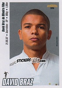 Sticker David Braz - Campeonato Brasileiro 2016 n. 260 - Panini