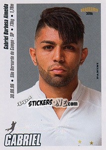 Figurina Gabriel Barbosa - Campeonato Brasileiro 2016 - Panini