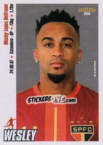 Sticker Wesley - Campeonato Brasileiro 2016 n. 286 - Panini