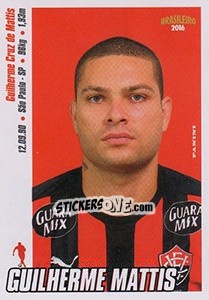 Sticker Guilherme Mattis - Campeonato Brasileiro 2016 n. 307 - Panini