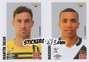 Sticker Martín Silva / Madson - Campeonato Brasileiro 2016 n. 429 - Panini