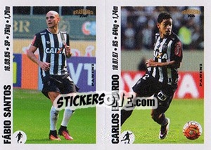 Sticker Fábio Santos / Carlos Eduardo - Campeonato Brasileiro 2016 n. X9-X10 - Panini