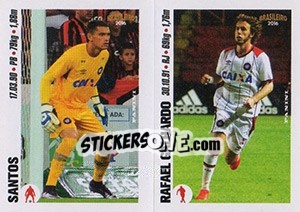 Sticker Santos / Rafael Galhardo - Campeonato Brasileiro 2016 n. x13-x14 - Panini