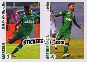 Figurina Marcelo / Arthur Maia - Campeonato Brasileiro 2016 n. x25-x26 - Panini