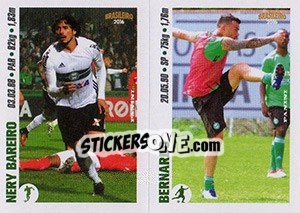 Sticker Nery Bareiro / Bernardo - Campeonato Brasileiro 2016 n. x39-x40 - Panini