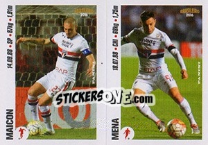 Sticker Maicon / Mena - Campeonato Brasileiro 2016 n. x103-x104 - Panini