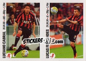 Sticker Luciano Cabral / Lucas Fernandes - Campeonato Brasileiro 2016 n. y11-y12 - Panini