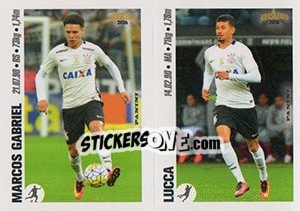 Sticker Marcos Gabriel / Lucca - Campeonato Brasileiro 2016 n. y27-y28 - Panini