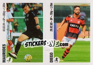 Sticker Maurides / Diego - Campeonato Brasileiro 2016 n. y43-y46 - Panini
