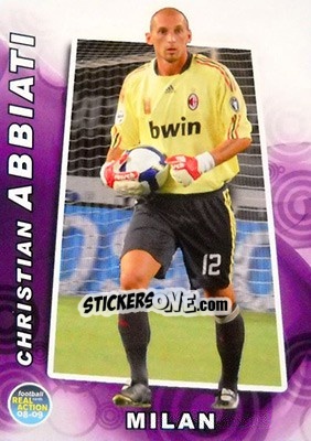 Sticker Christian Abbiati - Real Action 2008-2009 n. 7 - Panini