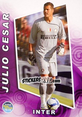 Sticker Julio Cesar - Real Action 2008-2009 n. 11 - Panini