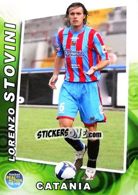 Sticker Lorenzo Stovini - Real Action 2008-2009 n. 14 - Panini