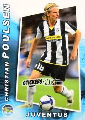 Sticker Christian Poulsen - Real Action 2008-2009 n. 54 - Panini
