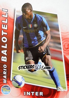 Sticker Mario Balotelli - Real Action 2008-2009 n. 100 - Panini