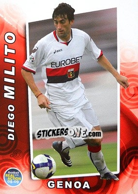 Cromo Diego Milito - Real Action 2008-2009 - Panini