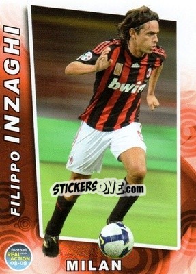 Sticker Filippo Inzaghi - Real Action 2008-2009 n. 107 - Panini