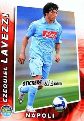 Sticker Ezequiel Lavezzi - Real Action 2008-2009 n. 110 - Panini