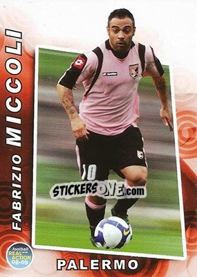 Sticker Fabrizio Miccoli - Real Action 2008-2009 n. 113 - Panini