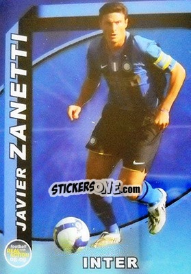 Sticker Javier Zanetti - Real Action 2008-2009 n. 126 - Panini