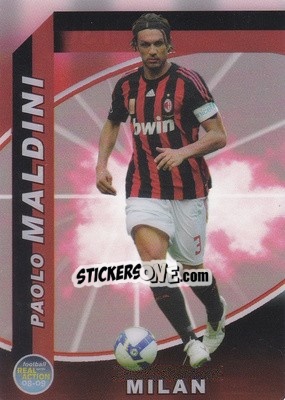 Sticker Paolo Maldini - Real Action 2008-2009 n. 130 - Panini