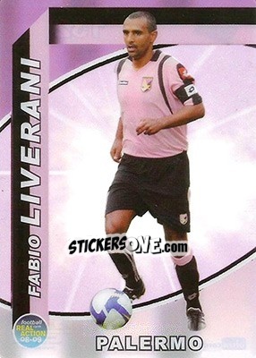 Sticker Fabio Liverani - Real Action 2008-2009 n. 132 - Panini