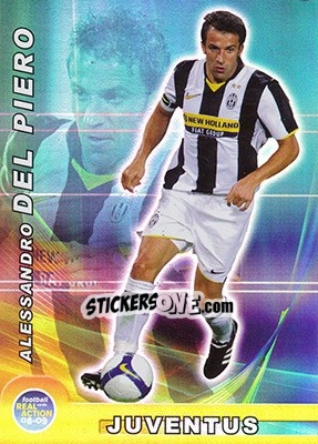 Sticker Alessandro Del Piero - Real Action 2008-2009 n. 144 - Panini