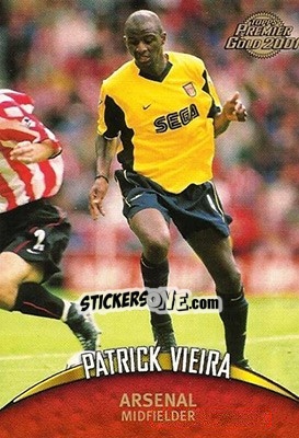 Sticker Patrick Vieira - Premier Gold 2000-2001 n. 2 - Topps