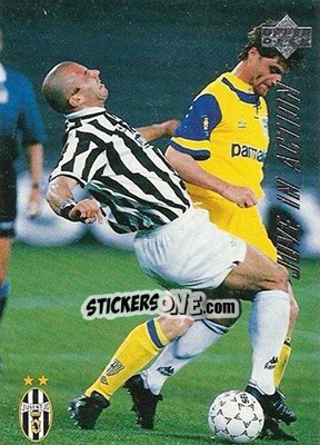 Sticker Juventus - Parma 1-0 - Juventus FC Campione d'Italia 1994-1995 - Upper Deck