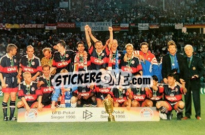 Sticker Team Photo - DFB-Pokal Siegen - FC Bayern München Foto-Cards 1998-1999 n. 48 - Panini