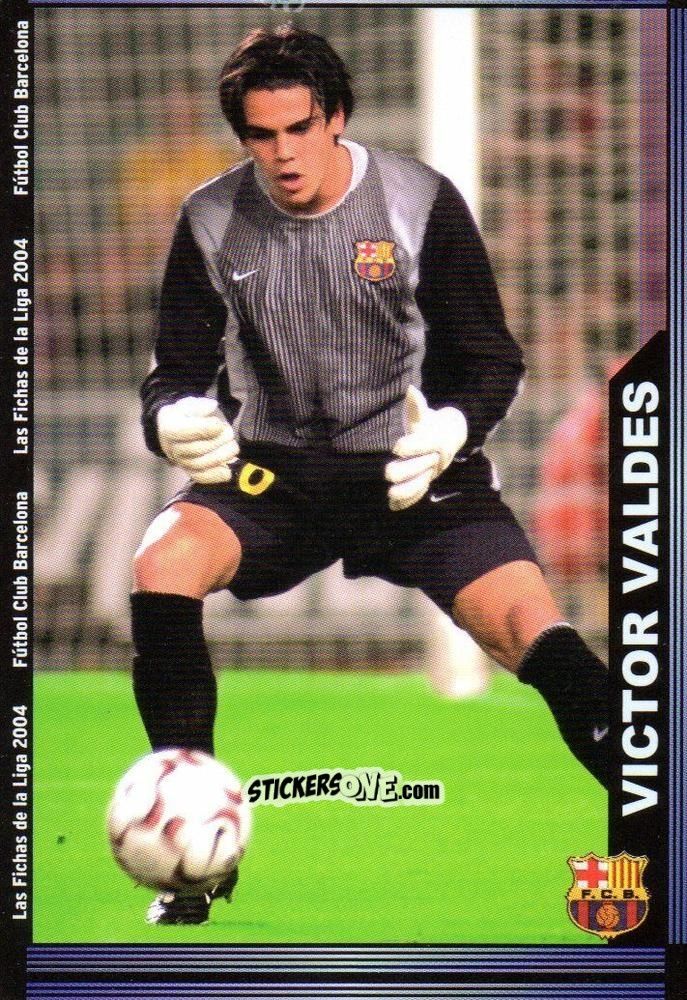 Sticker Víctor Valdés - Las Fichas De La Liga 2003-2004 n. 140 - Mundicromo