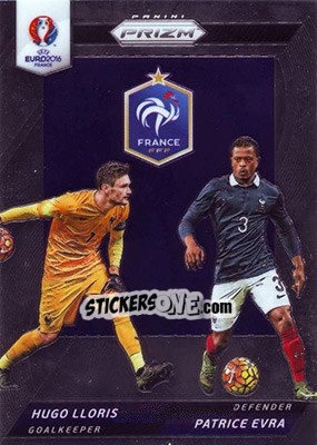 Sticker Hugo Lloris / Patrice Evra - UEFA Euro 2016 Prizm - Panini