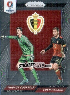 Figurina Eden Hazard / Thibaut Courtois - UEFA Euro 2016 Prizm - Panini